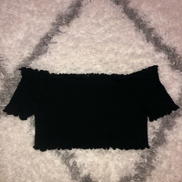 Ambiance Tops - Black Tube Top With Sleeves